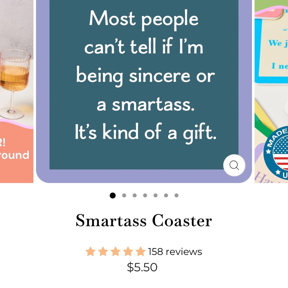 Humorous Quote Coasters Set — Multi-Color Decorative Coasters - Picture 10 of 15